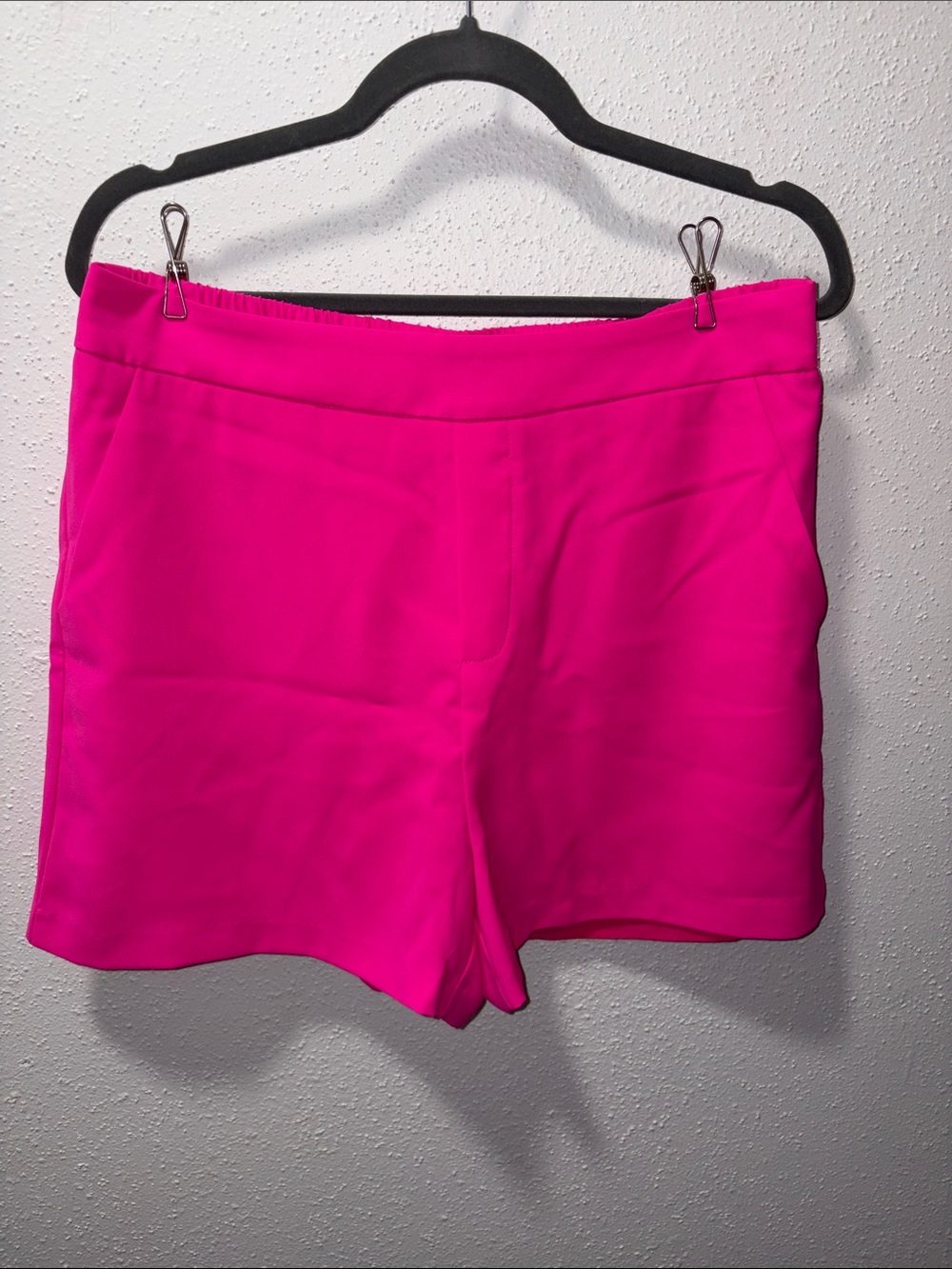 Bright Pink High-Waisted Dress Shorts